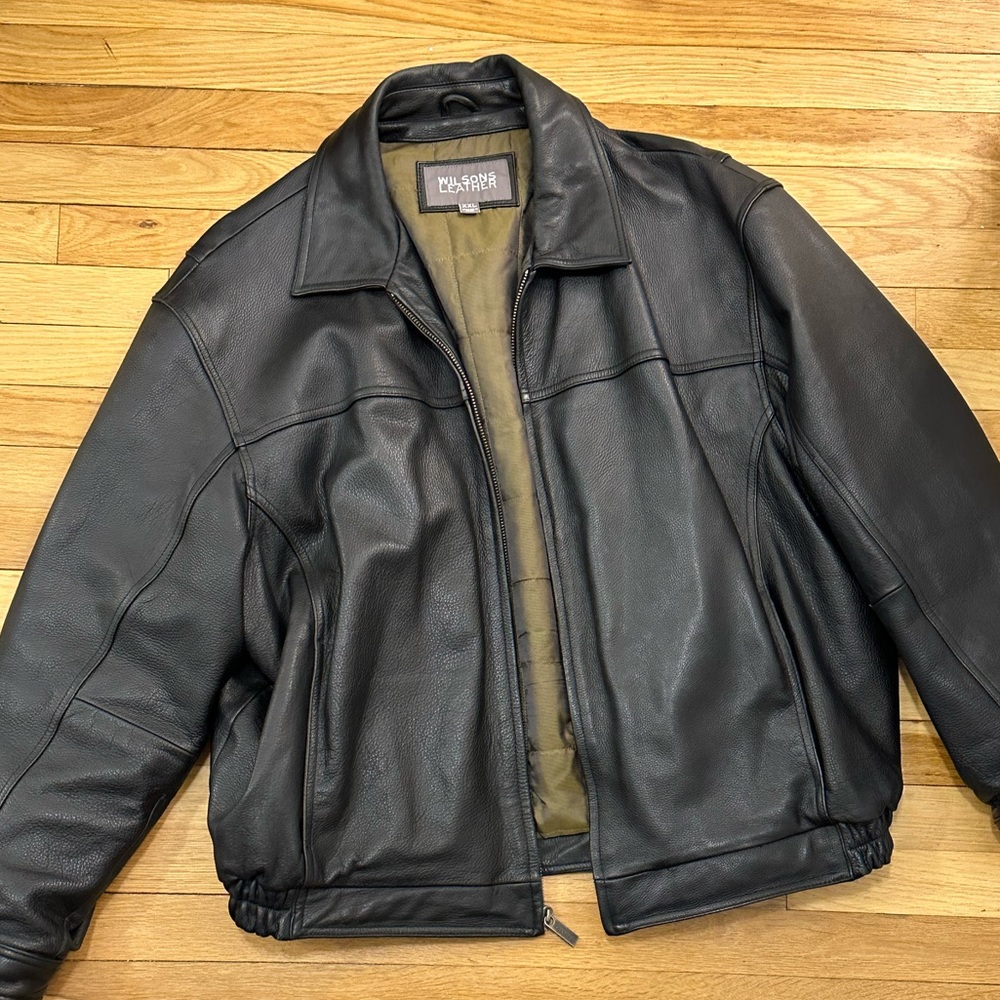 SOLD oversized leather bomber